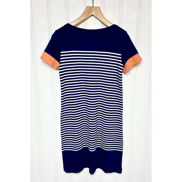 Women's Brooks Brothers Cotton Short Sleeve Navy Striped Dress Size Small - Picture 3 of 3